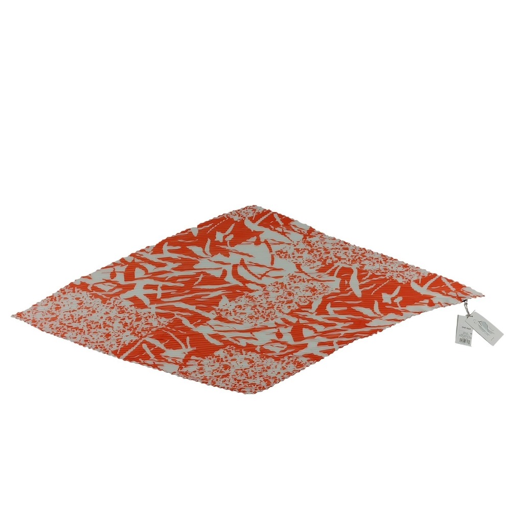 A New Day Pleated Scarf Wrap Orange White Abstract Print One Size Polyester